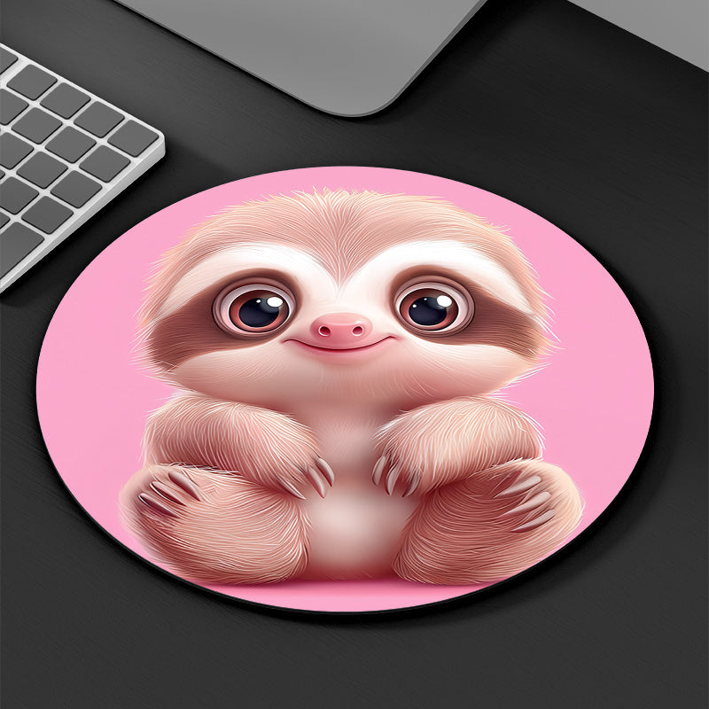 Sloth Baby Round Mouse Pad