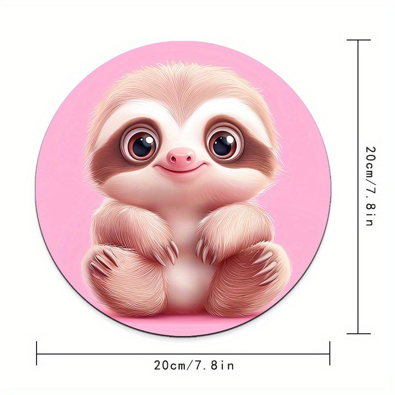 Sloth Baby Round Mouse Pad