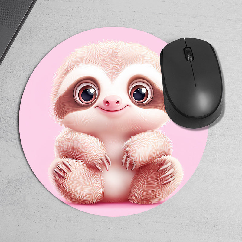 Sloth Baby Round Mouse Pad