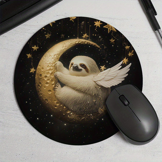 Celestial Sloth Round Mouse Pad