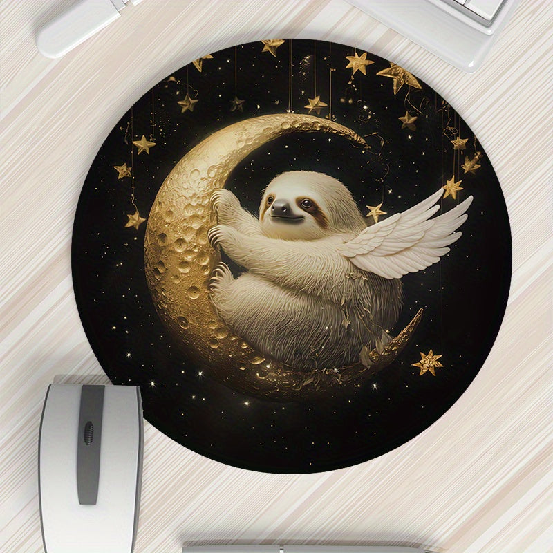 Celestial Sloth Round Mouse Pad