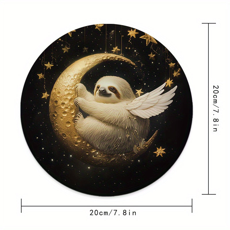 Celestial Sloth Round Mouse Pad