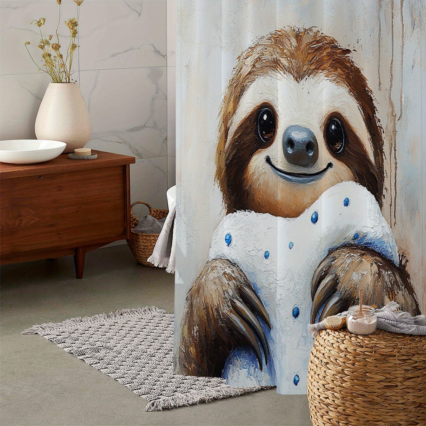 Cute Sloth Shower Curtain