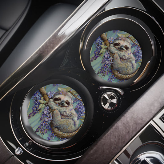 Sloth Wisteria Car Cup Holder