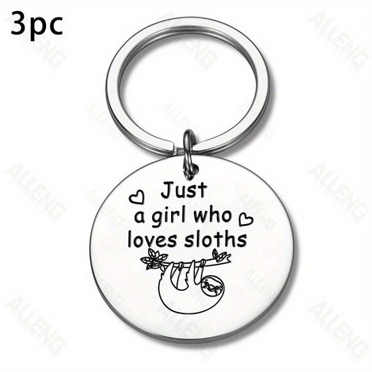 Just a Girl Who Loves Sloths Keyring