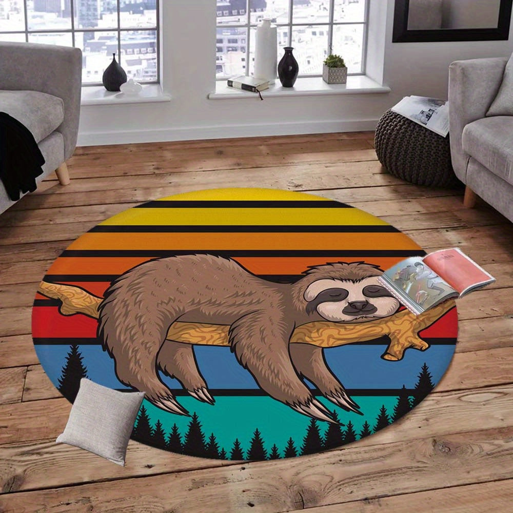 Cute Sloth Round Rug