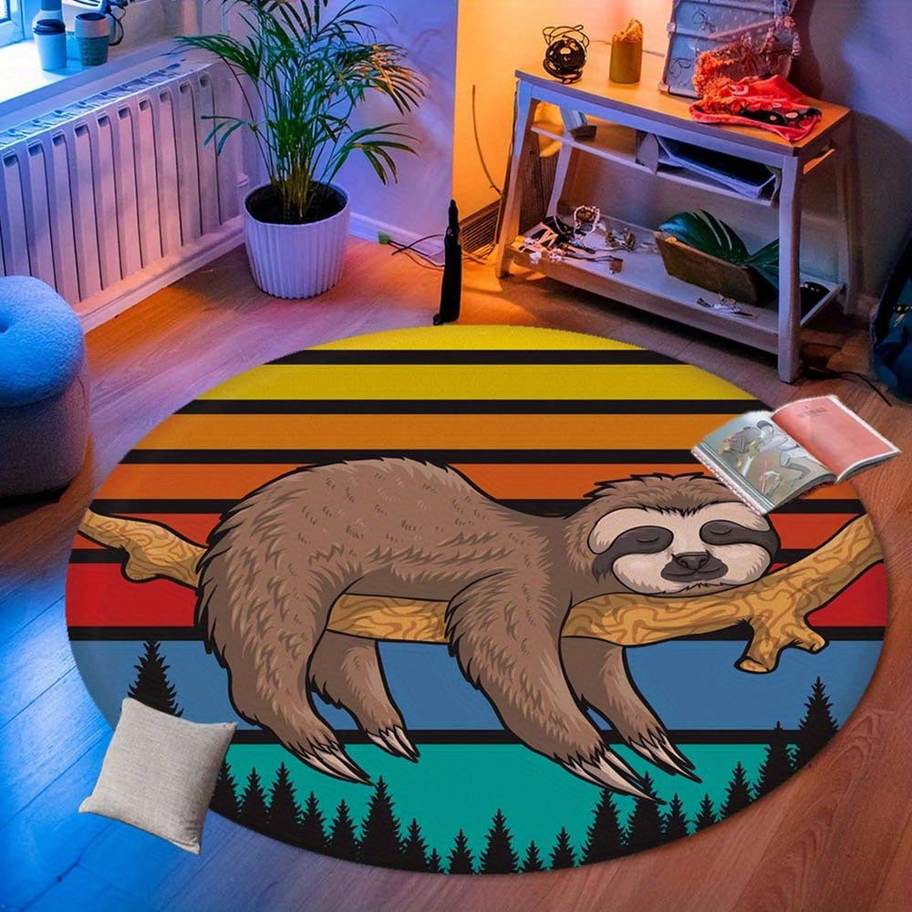 Cute Sloth Round Rug