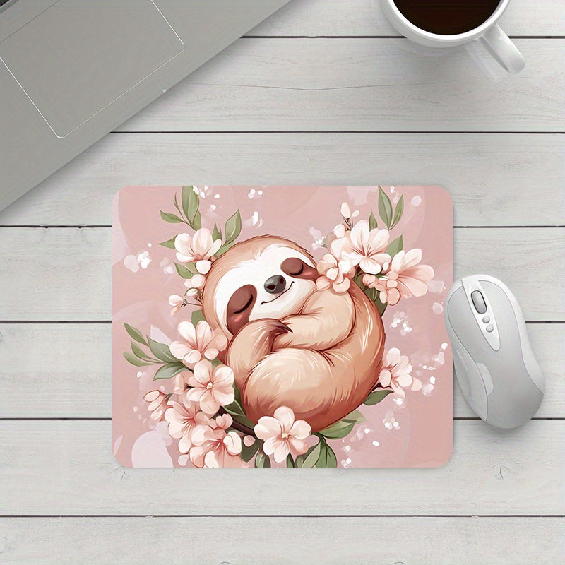 Sloth Floral Mouse Pad