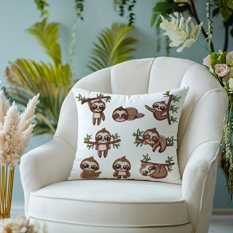 Multi-Sloth Square Cushion Cover