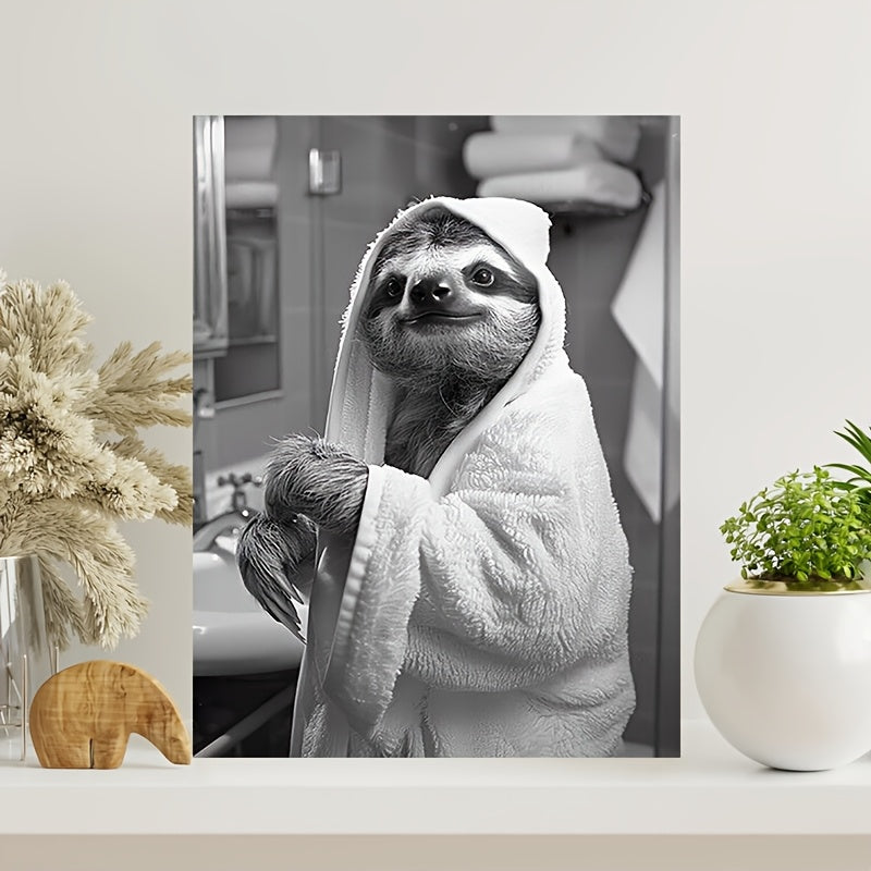 Sloth in Bathrobe Canvas