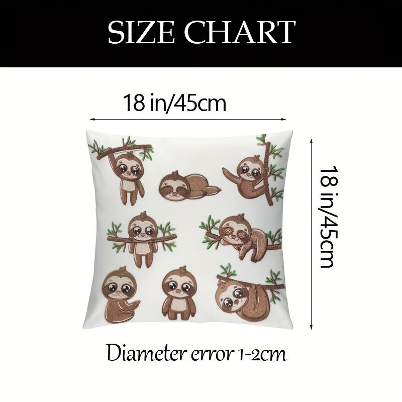 Multi-Sloth Square Cushion Cover