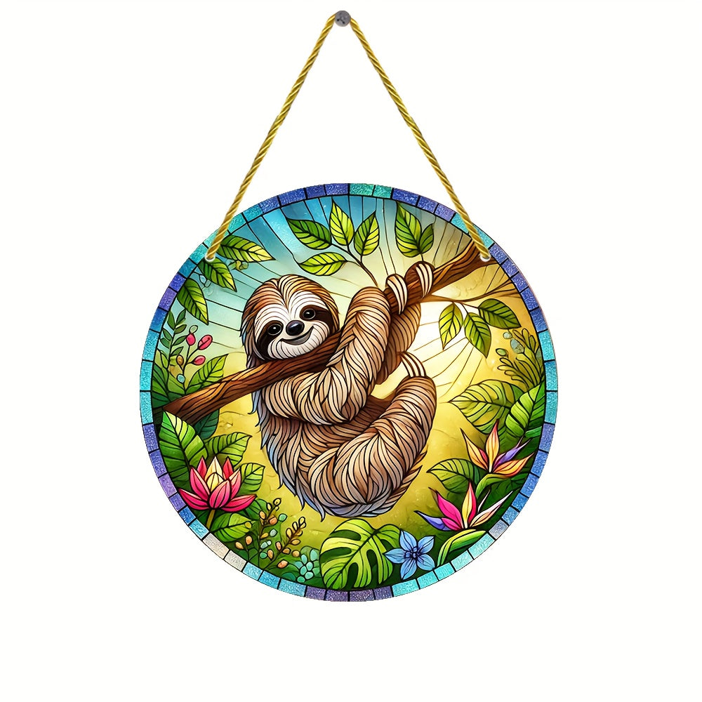 2D Acrylic Flat Sloth Theme Suncatcher