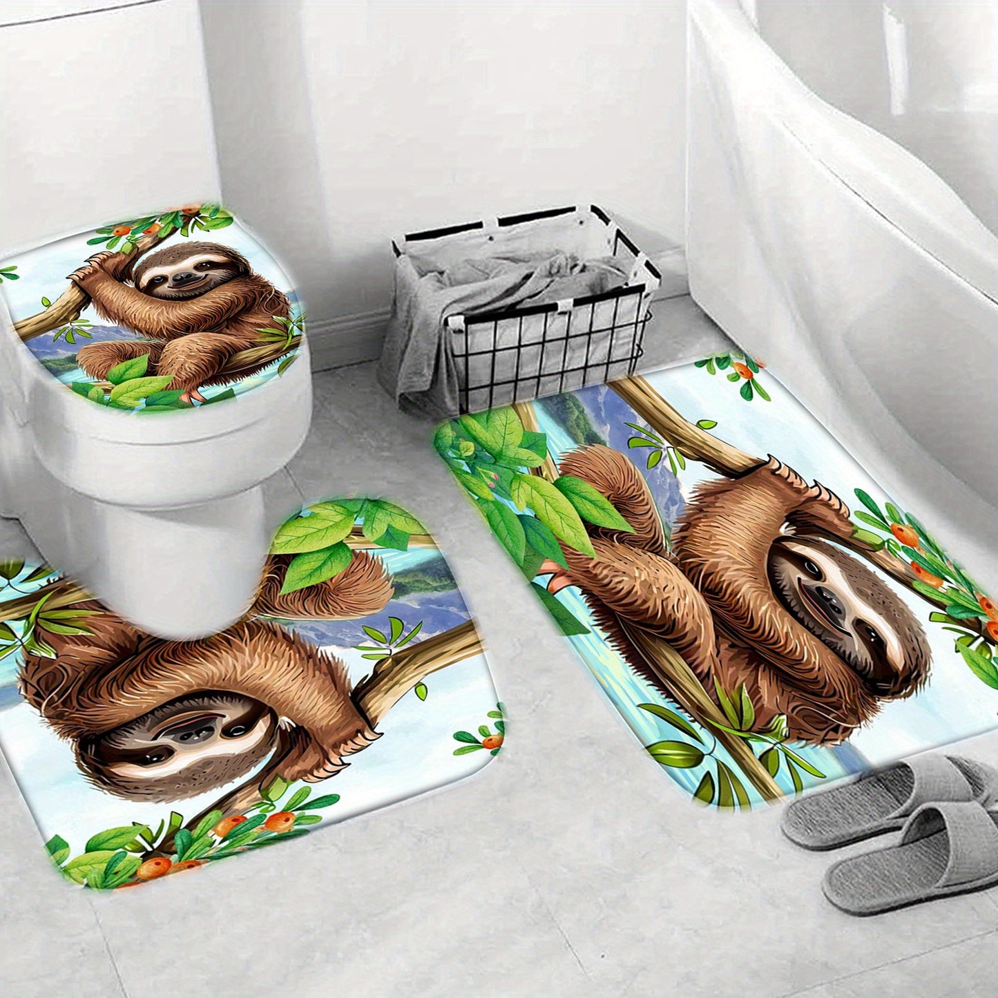 Tropical Sloth Shower Curtain and Bathroom Set