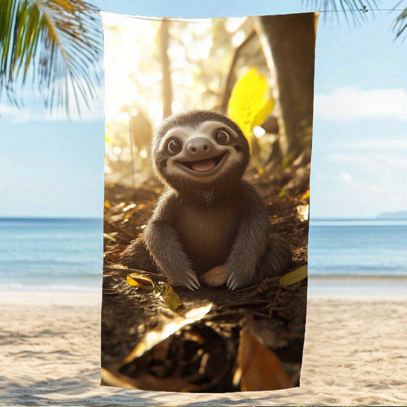 Tropical Sloth Beach Towel