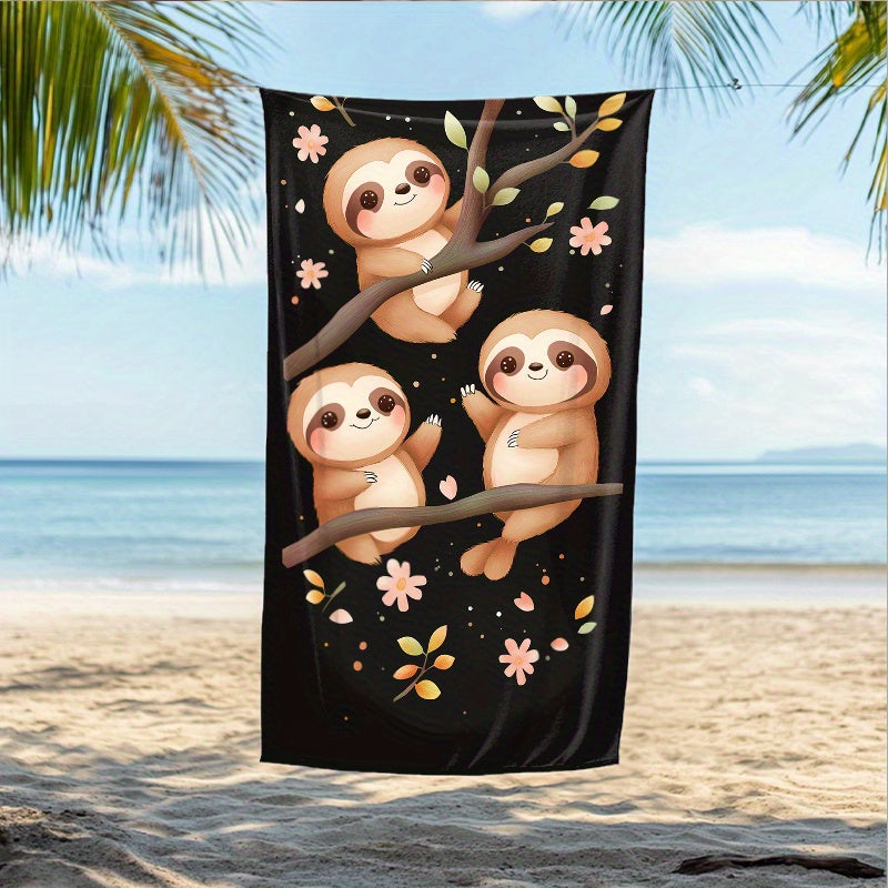 Cute Sloth Beach Towel