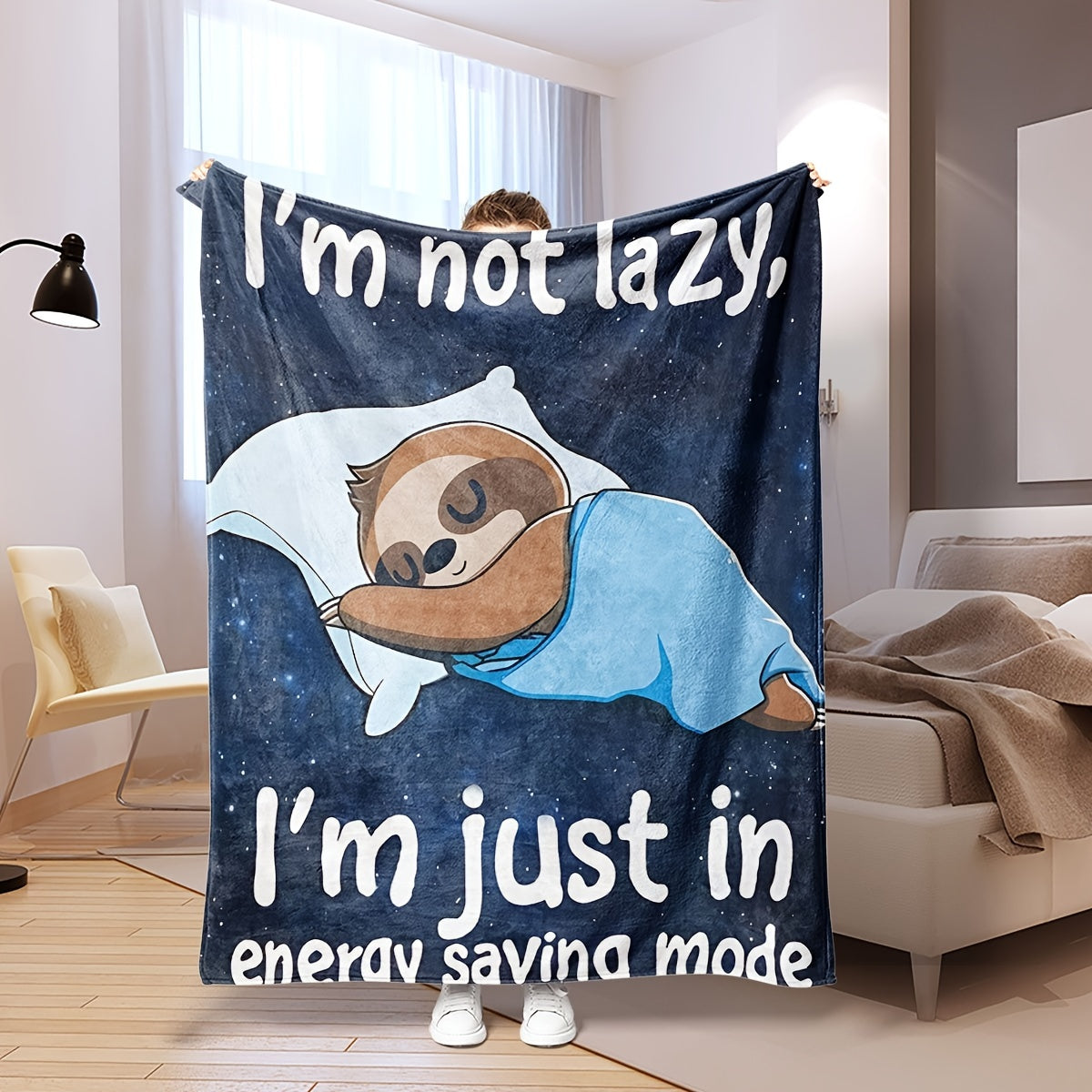 I'm Not Lazy I'm Just in Energy Saving Mode Sleeping Sloth Blanket