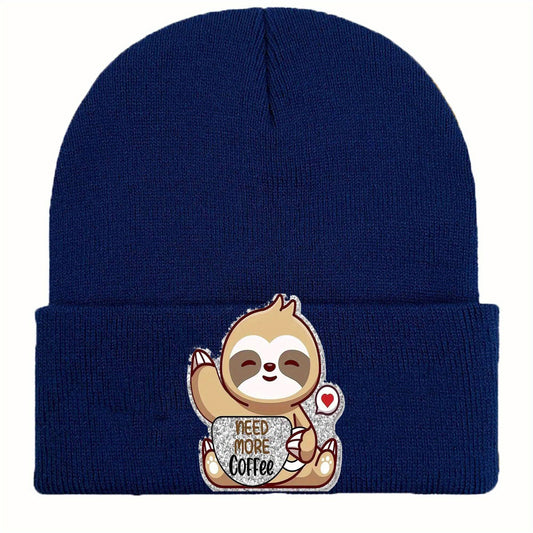 Need More Coffee Sloth Beanie