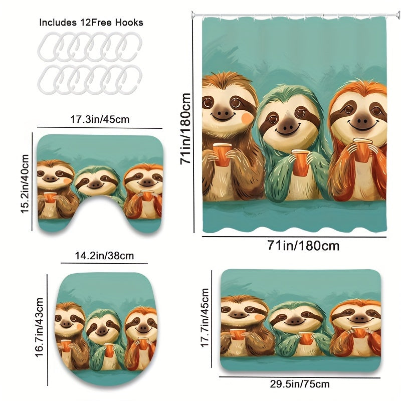 Sloths Drinking Beverage Shower Curtain