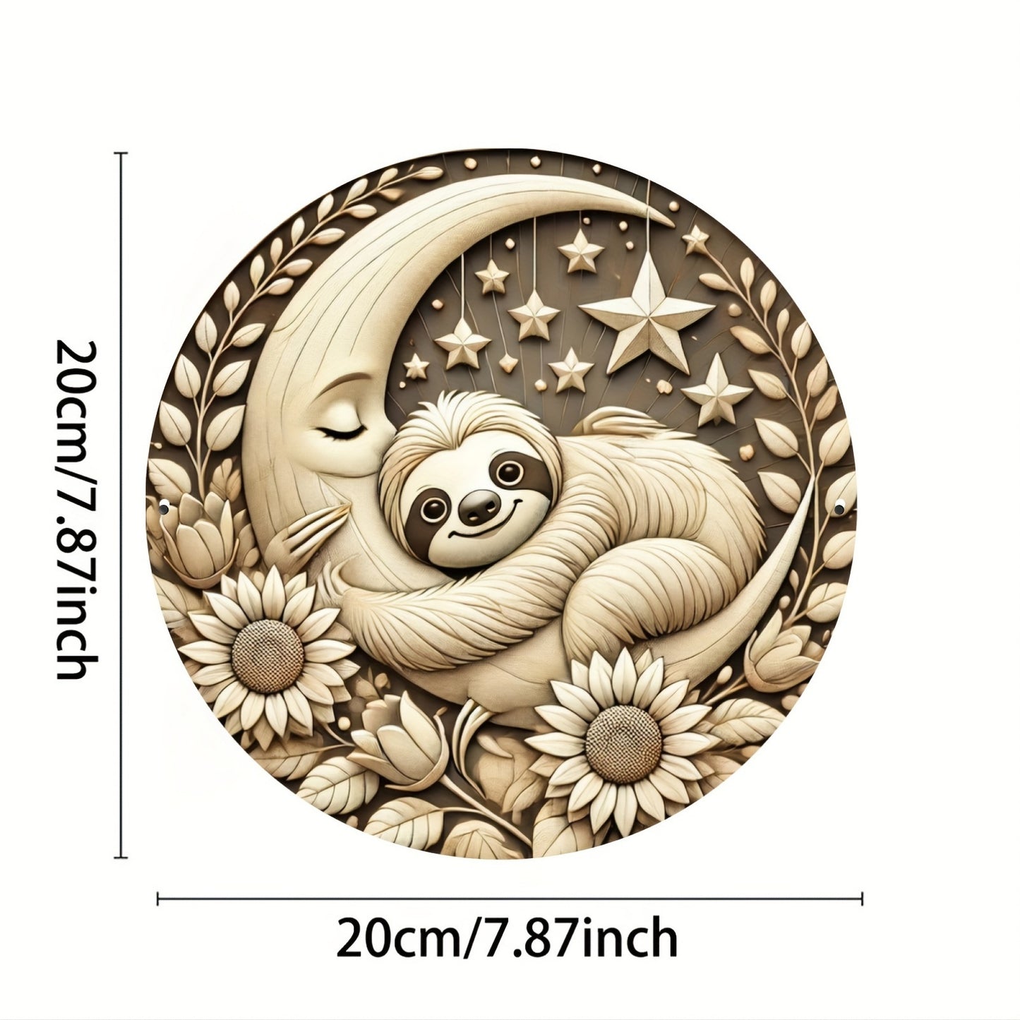 Elegant Sloth and Moon Wall Art Decoration