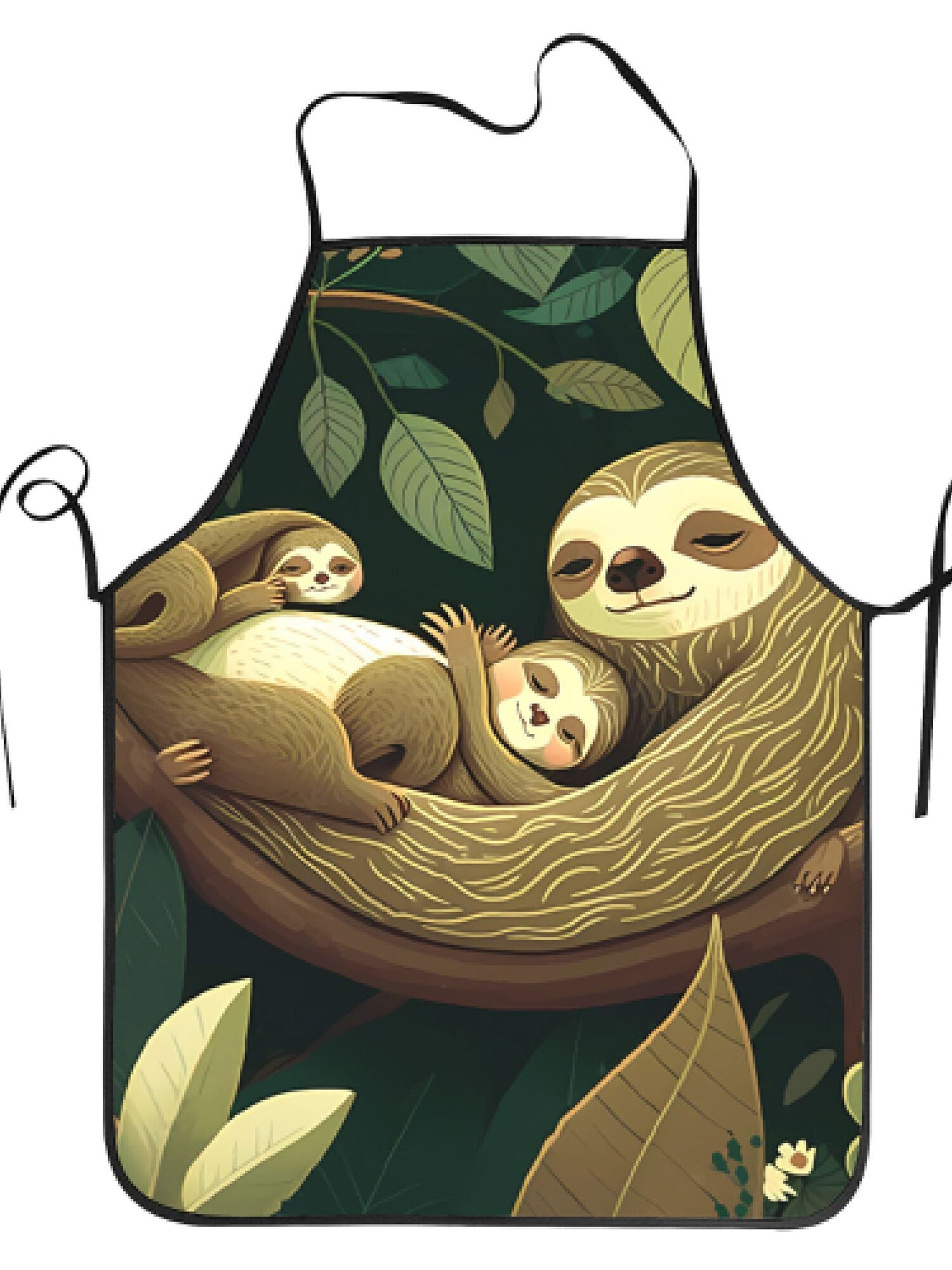 Vintage Sloth Family Apron