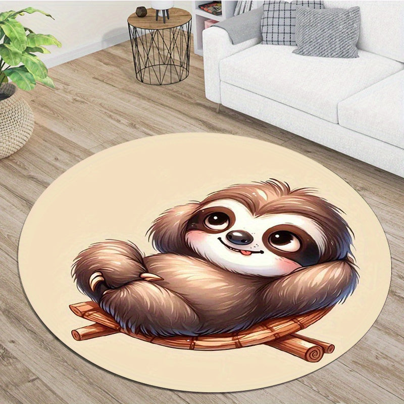 Cute Sloth Round Rug