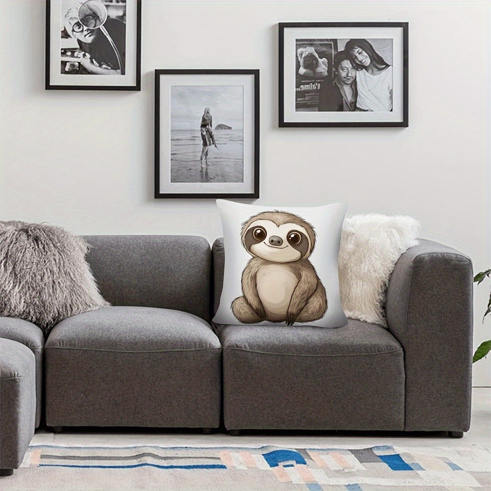 Cute Sloth Cartoon Cushion Cover