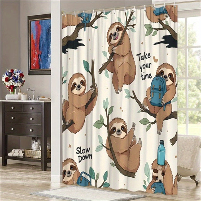 Sloth Themed Shower Curtain