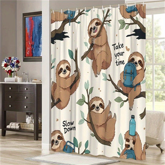 Sloth Themed Shower Curtain