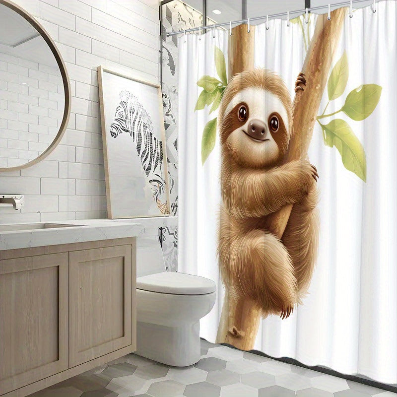 Sloth Hugging A Tree Shower Curtain