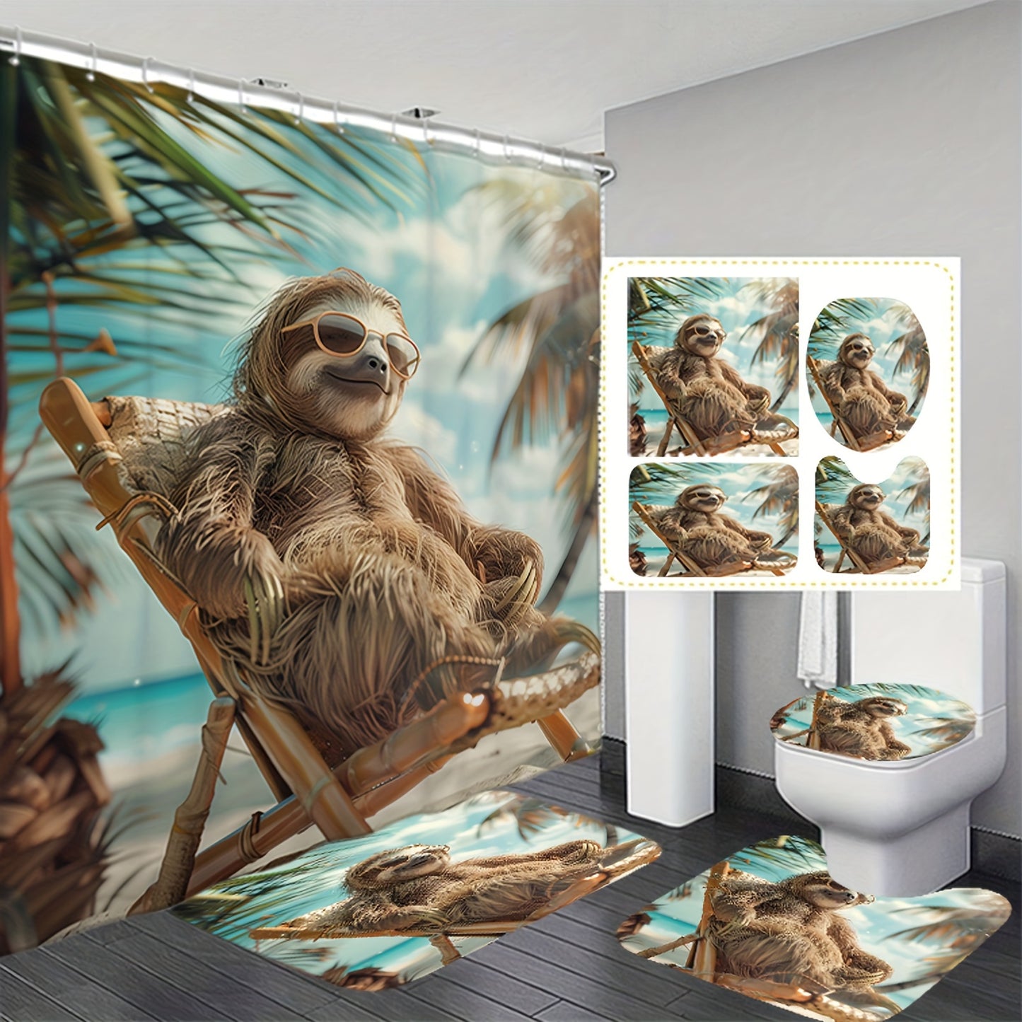 Sunbathing Sloth Bathroom Set