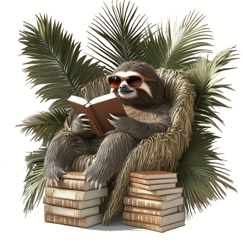 4 piece Reading Sloth Versatile Sticker