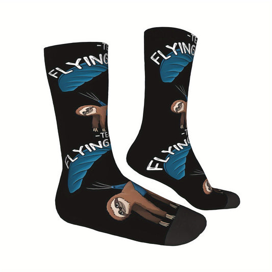 Paragliding Flying Sloth Mid- Crew Socks