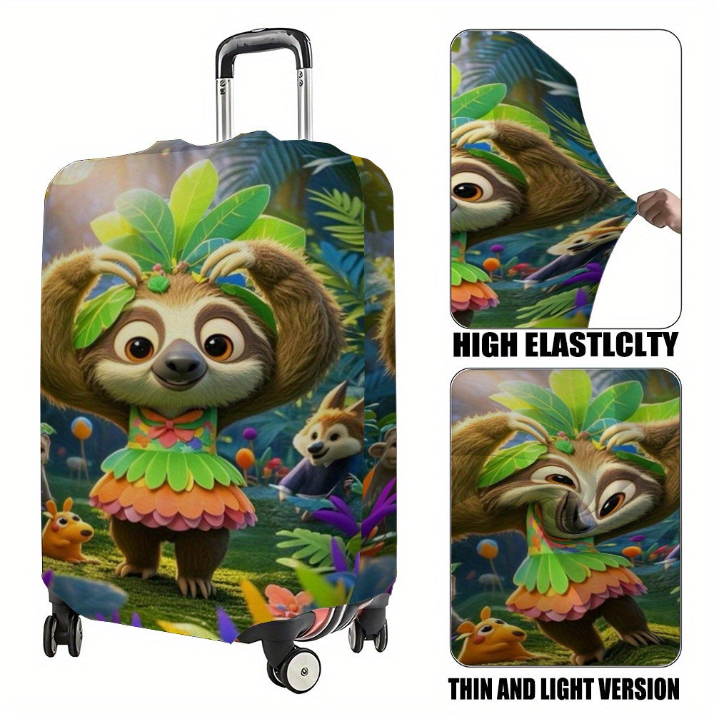 Vibrant Tropical Sloth Luggage Cover