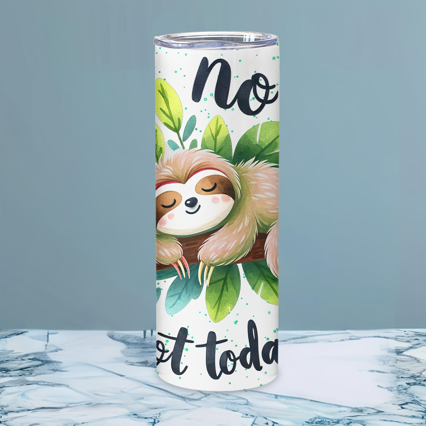 No Not Today Sloth Tumbler Straw and Lid