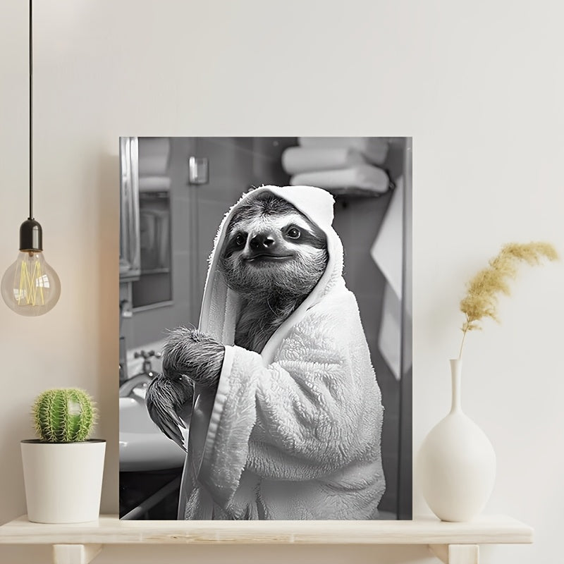 Sloth in Bathrobe Canvas