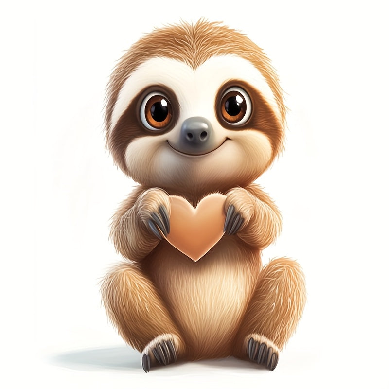 4 Love Heart Sloth Stickers