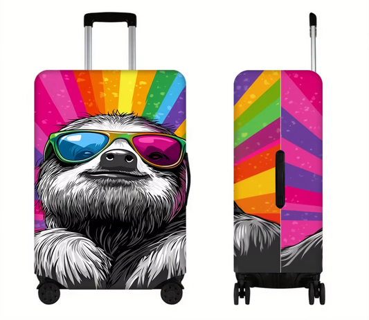 Vibrant Sloth Luggage Cover