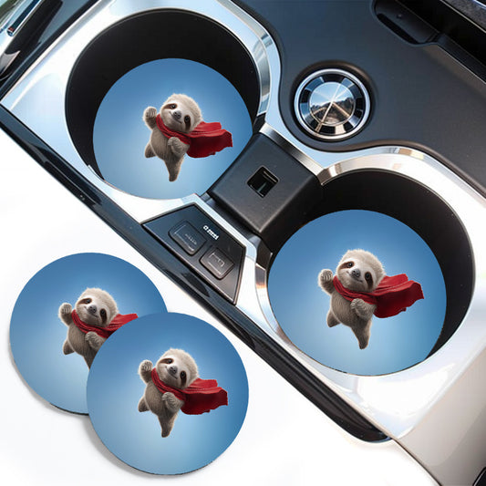 Superhero Sloth Car Coasters