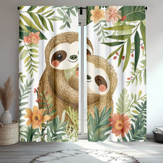 Sloth Nature Print Curtains