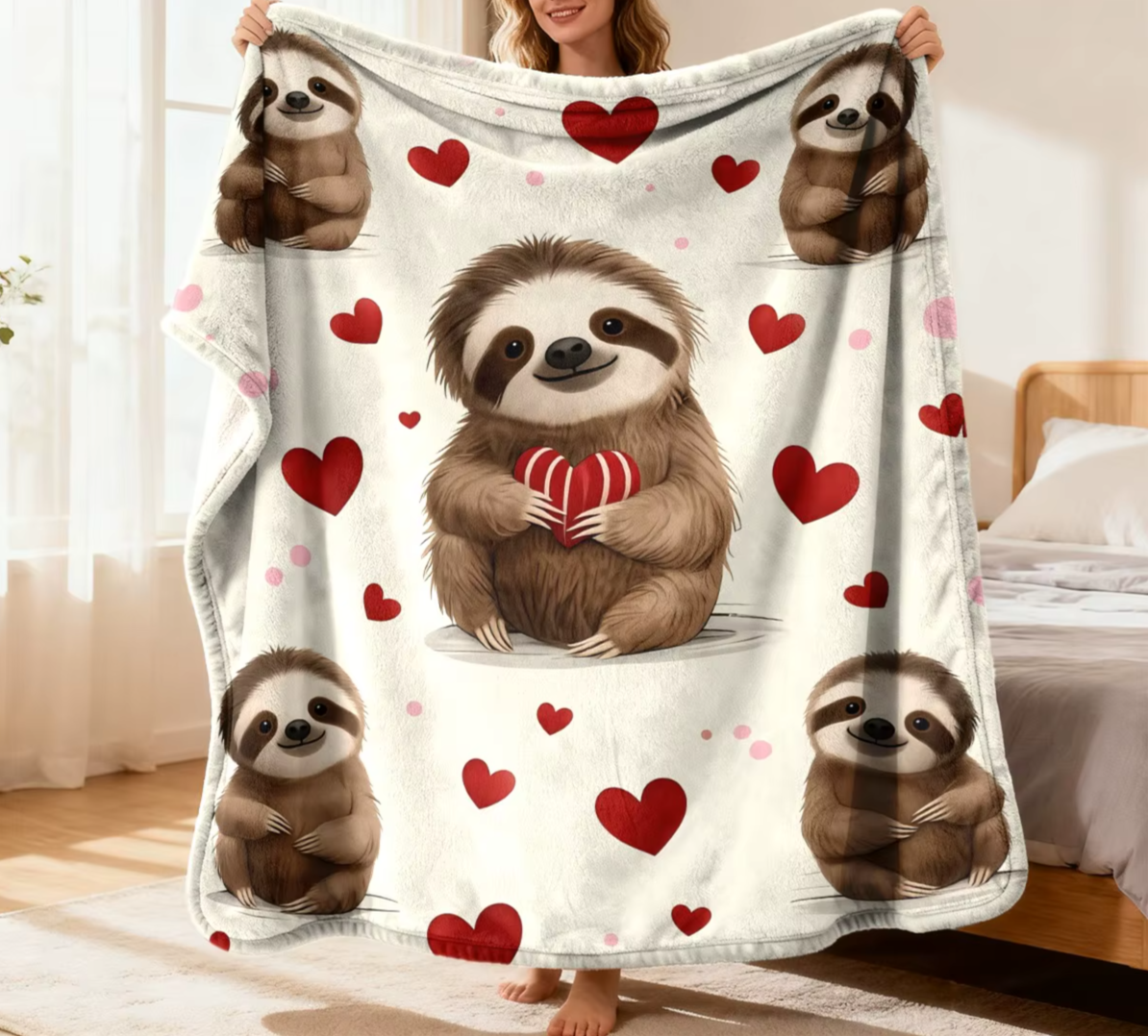 Sloth & Heart Blanket