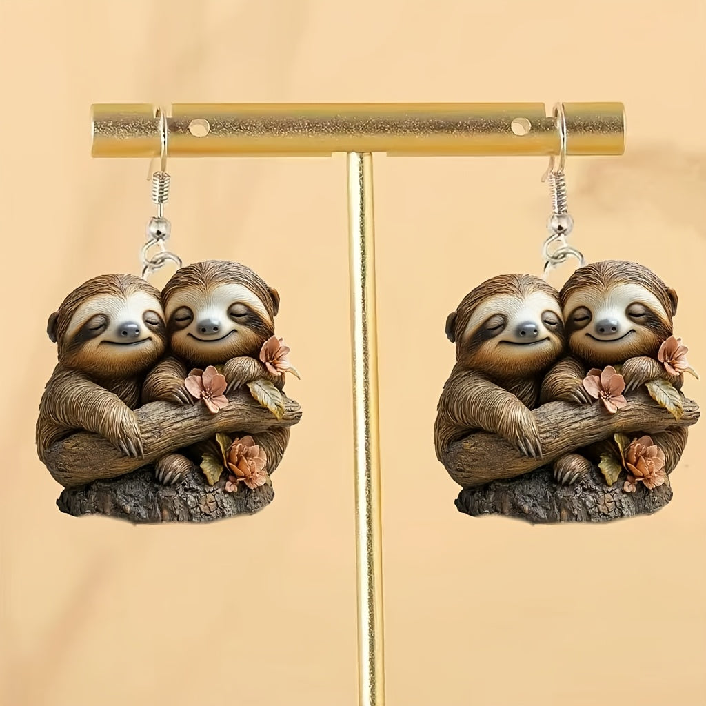 Pair of Cute Sloth Acrylic Earrings