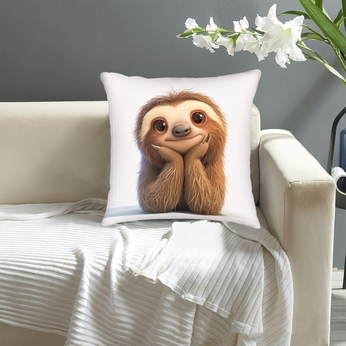 Adorable Cute Sloth Cushion Cover