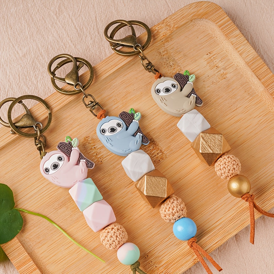 Handcrafted Silicone Sloth Keychain