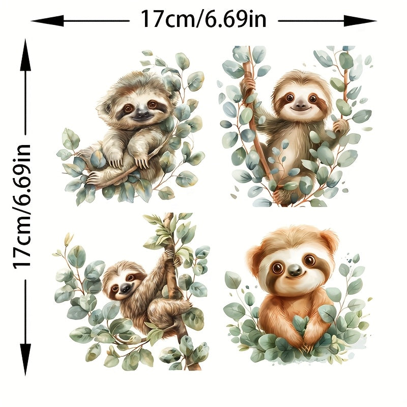 4 Baby Sloth Stickers