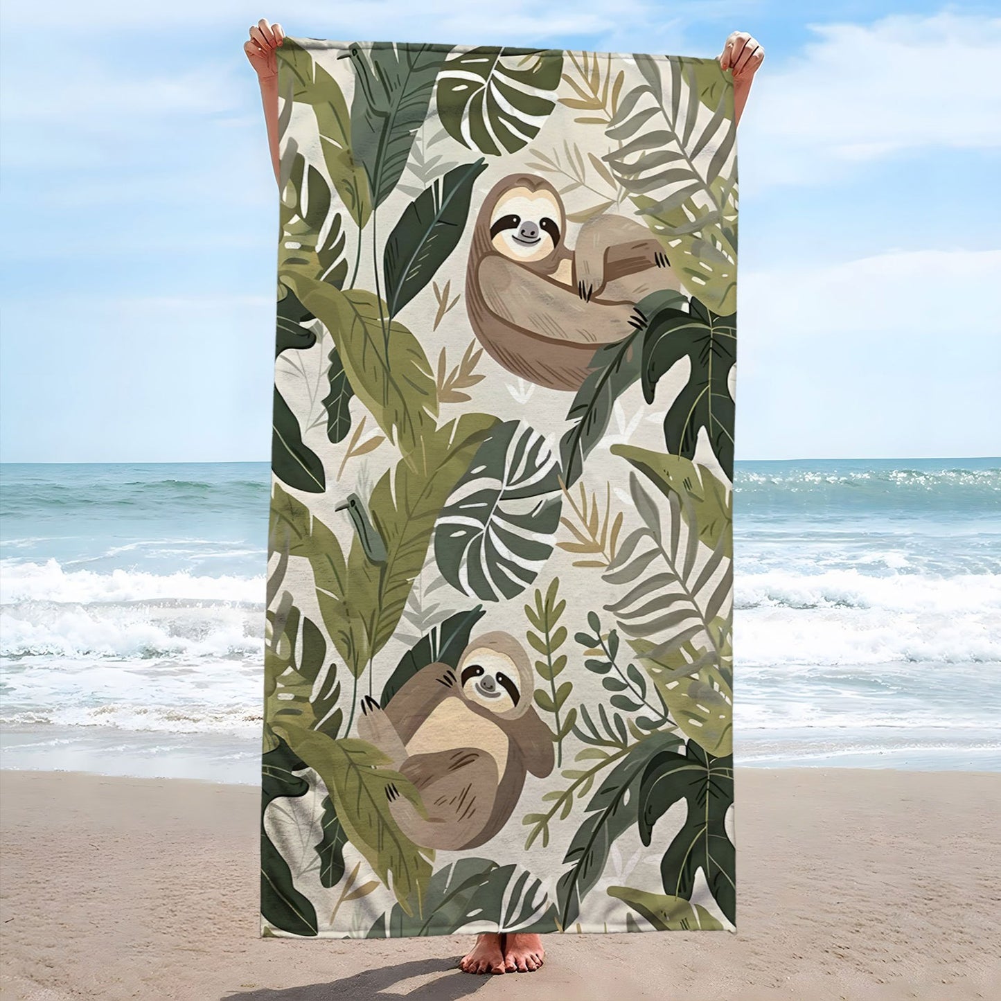 Jungle Sloth Beach Towel