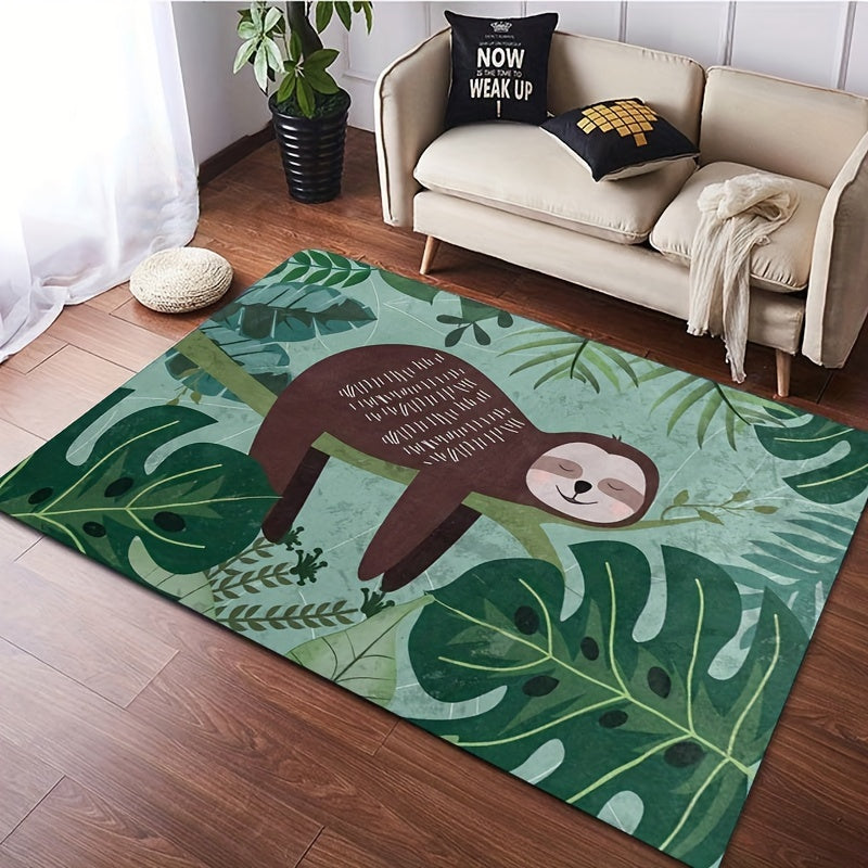 Tropical Sloth & Palm Leaf Carpet