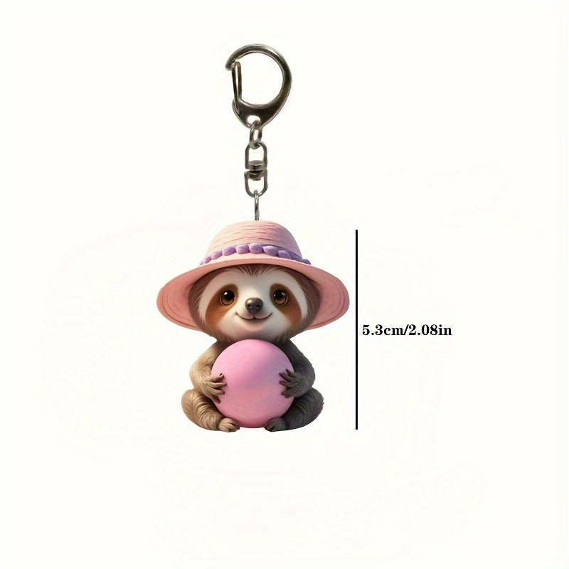 Cute Sloth 2D Acrylic Keychain