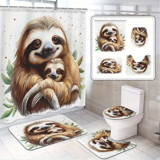 Sloth and Baby Sloth Shower Curtain