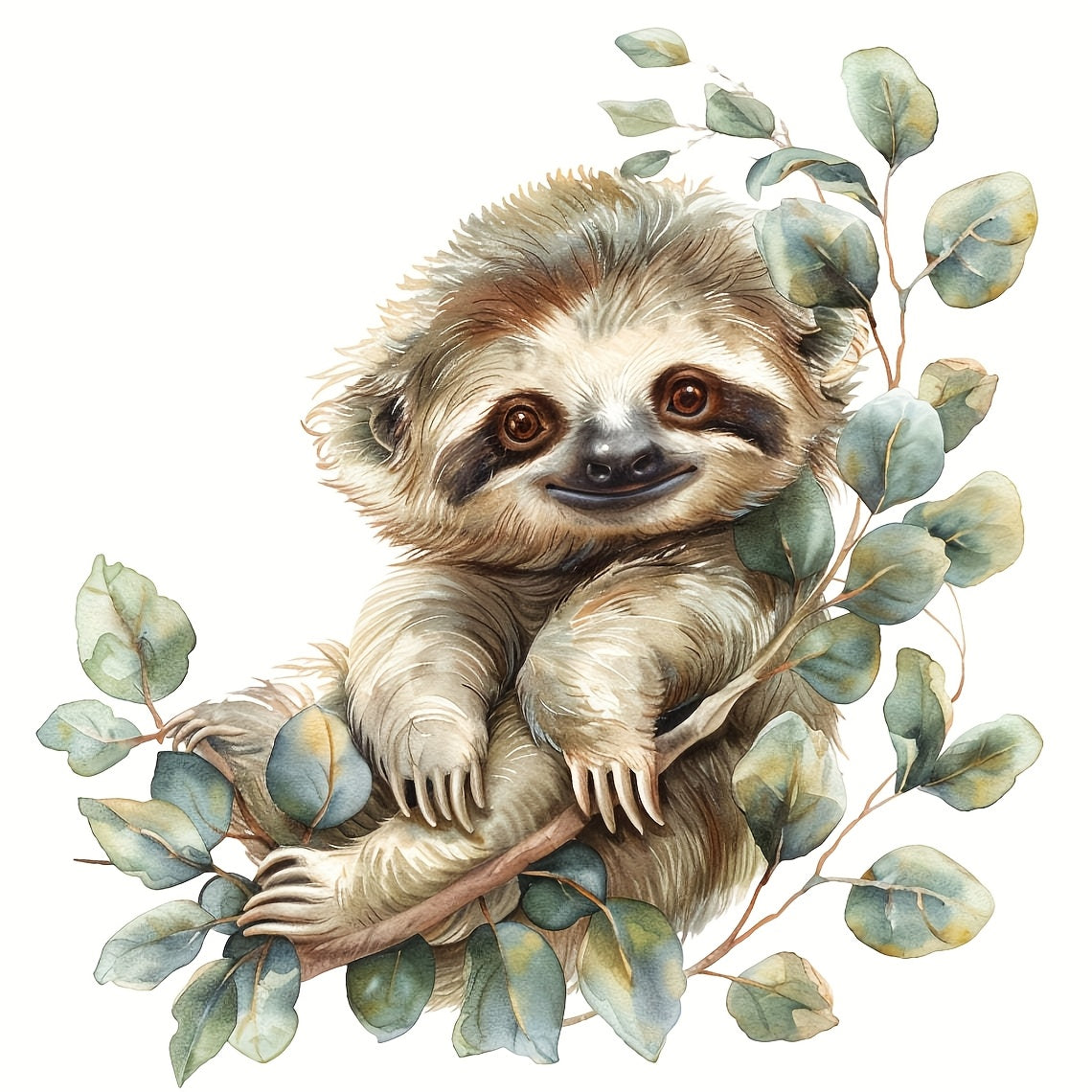 4 Baby Sloth Stickers