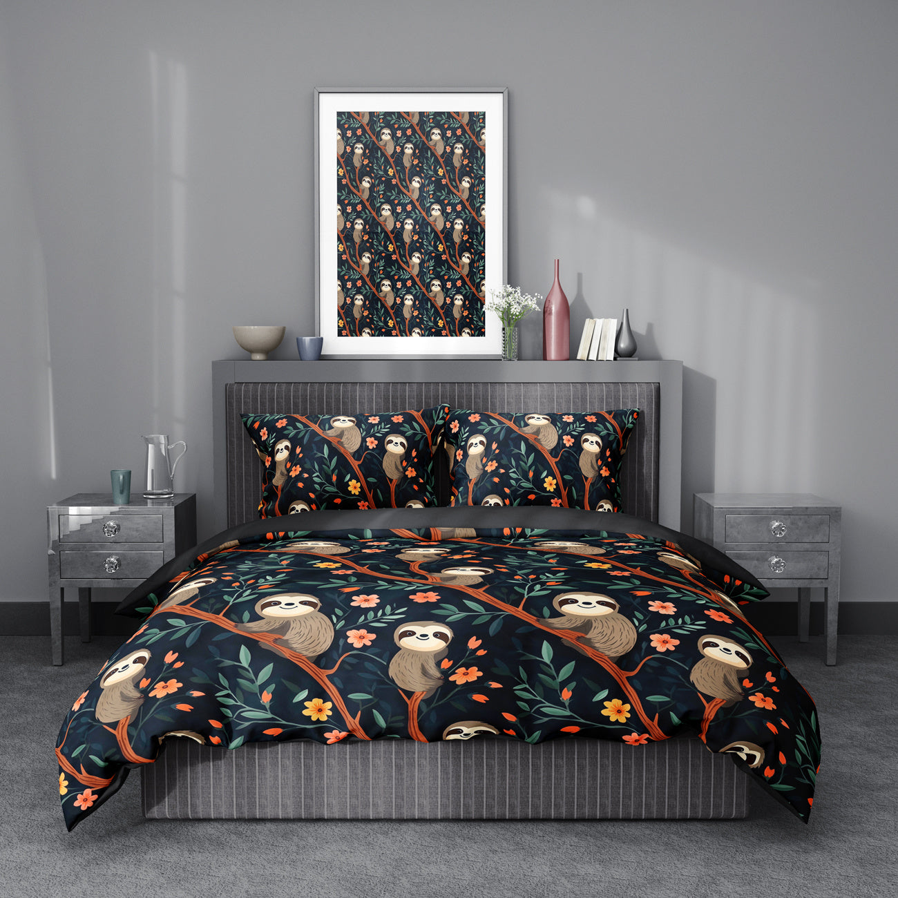 Retro Sloth Bedding Set